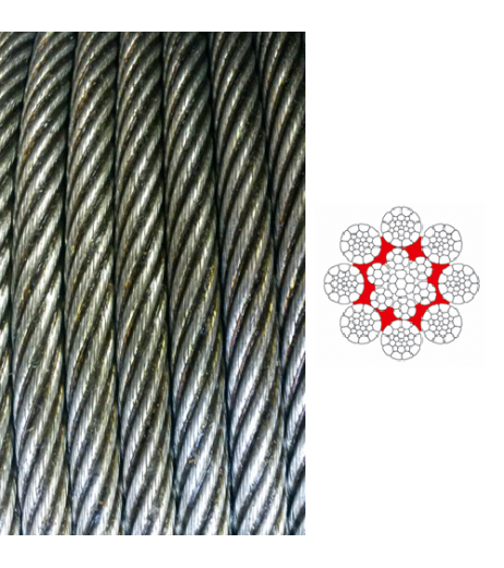 8x26 PIR Compacted Wire Rope