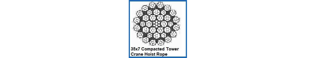 35x7 Compacted Tower Crane Hoist Rope 35x7 Compacted Tower Crane Hoist Rope
