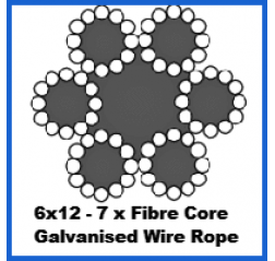 6x12 Fibre Core Galvanized Steel Wire Rope
