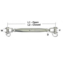 Stainless Rigging Screw Jaw & Jaw