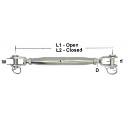 Stainless Rigging Screw Jaw & Jaw