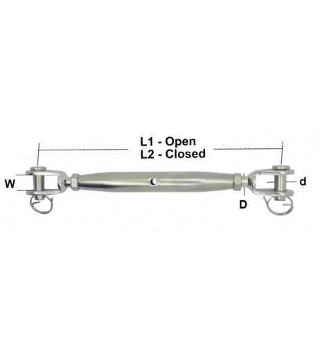 Stainless Rigging Screw Jaw & Jaw