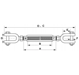 Turnbuckle with Jaw & Jaw – US Style – Galvanised
