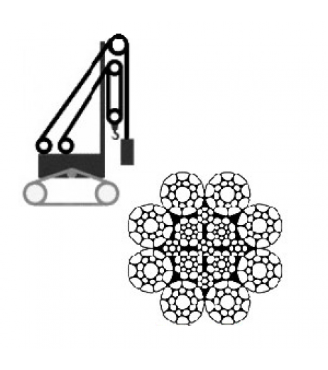 8x25 Compacted Piling Crane Aux & Main Winch Rope