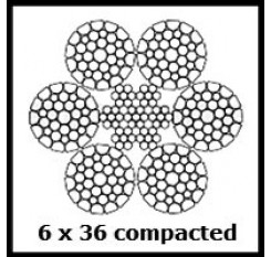 48mm 6x36 Compacted Wire Rope 