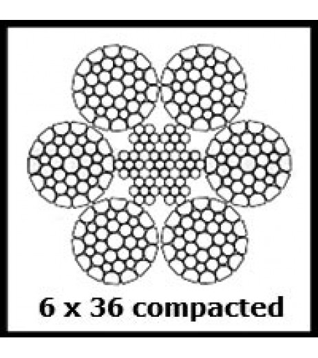 8mm 6x36 Compacted Wire Rope 