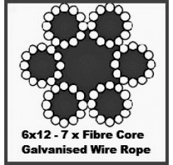 3mm 6x12 Galvanized Wire Rope 