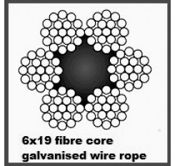 6.5mm 6x19 Galvanised Wire Rope (1m Length)