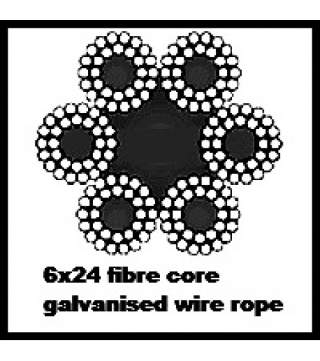 20mm 6x24 Galvanised Wire Rope 