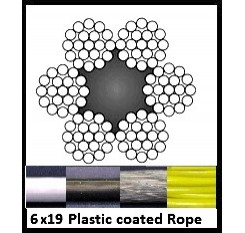 3mm 6x19 Plastic Coated Wire Rope (1m Length)