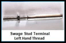 Rosca Esquerda do Terminal Stud Swage