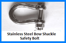 stainless steel bow shackle safety bolt