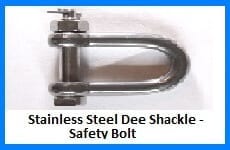 stainless steel dee shackle - safety bolt