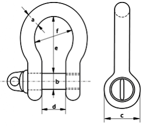 British Standard Screw Pin Large Bow Shackle