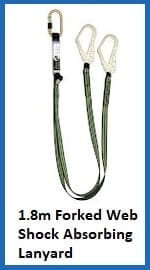 1.8m forked web shock absorbing lanyards FA30 400 18