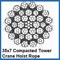 35x7 non rotating compacted tower crane hoist rope