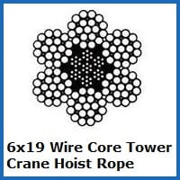 6x19 wire core tower crane rope